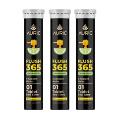 Auric Flush365 honey lemon fizz dissolving in water for a refreshing drink