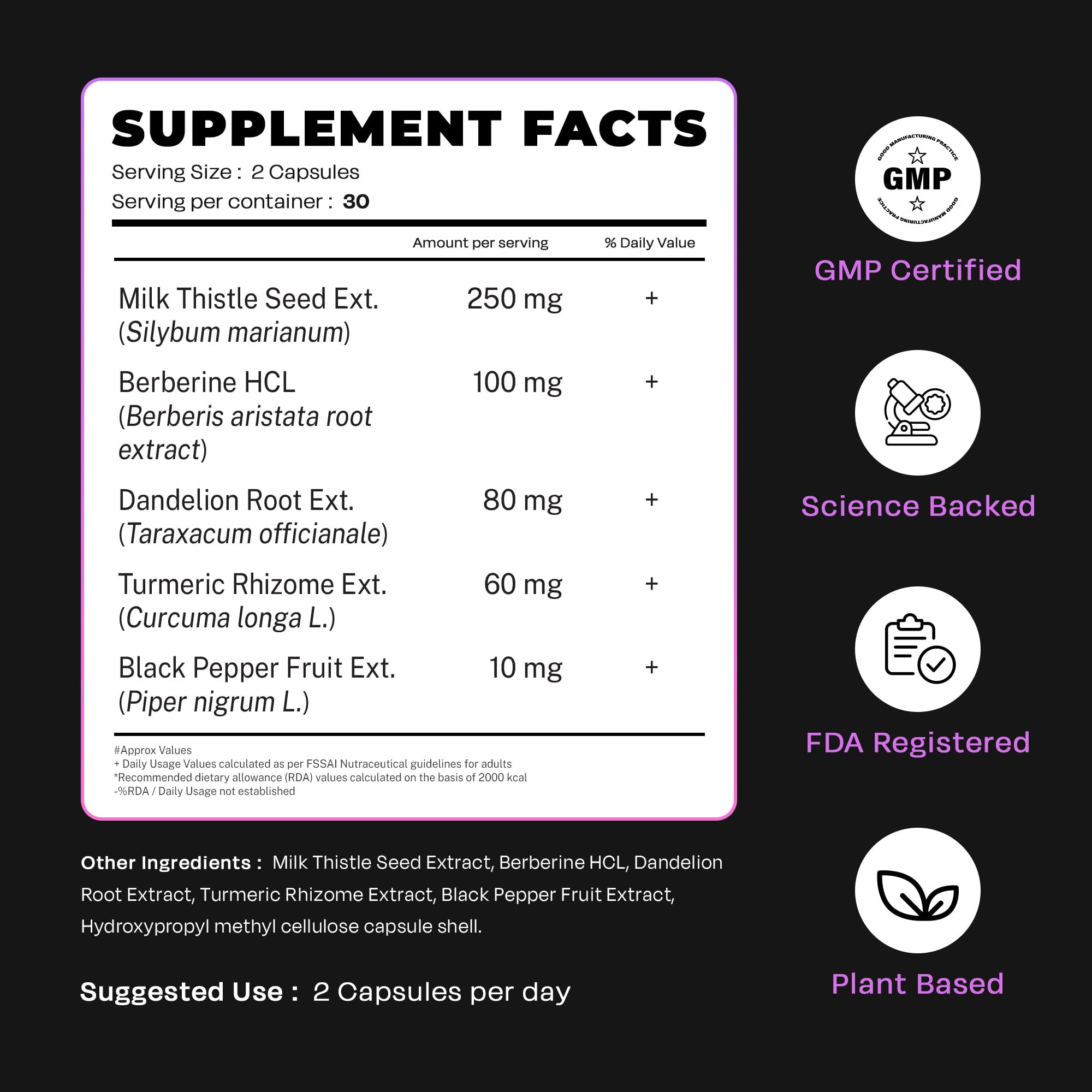 Auric Milk Thistle ++ bottle dosed with water illustrating easy daily dosing.