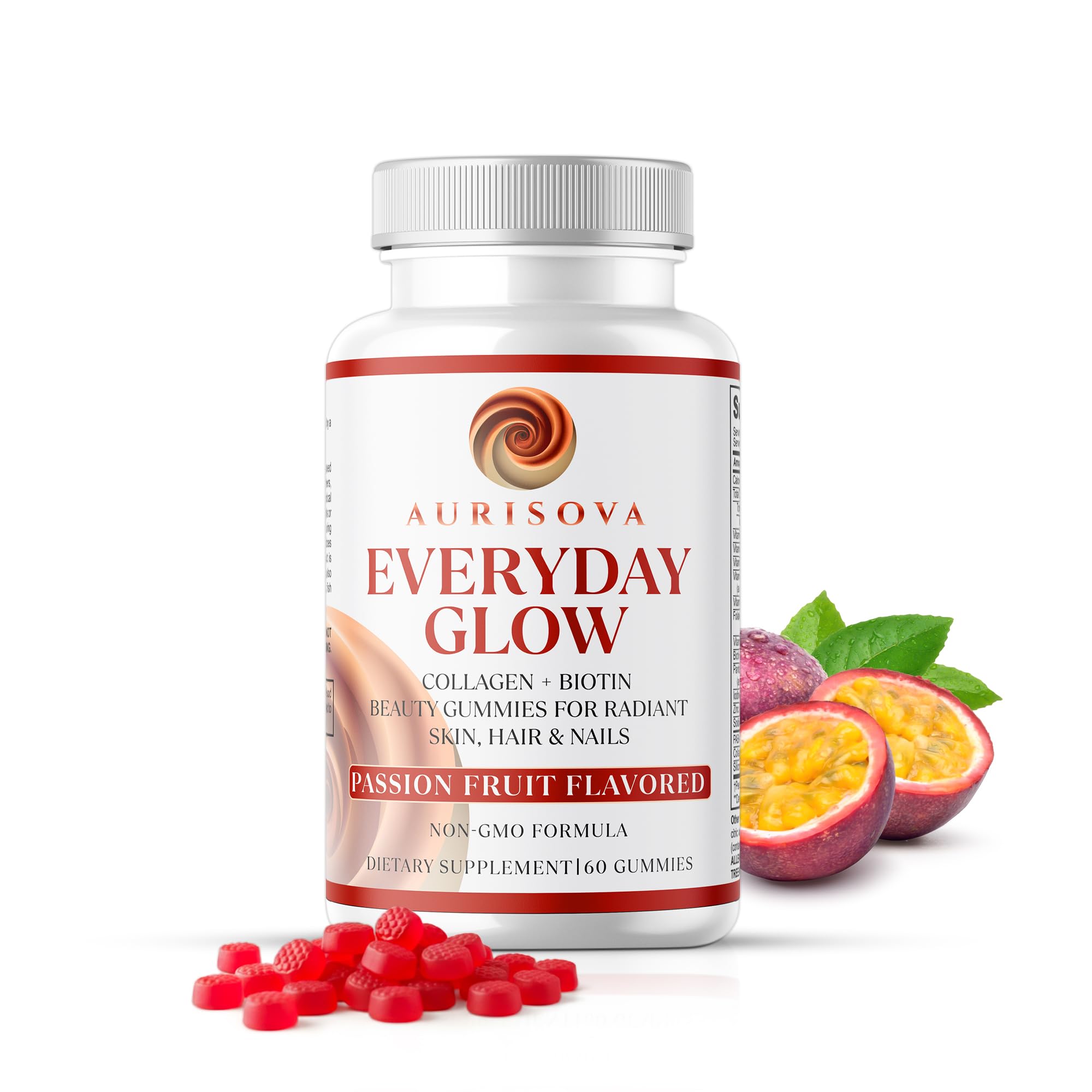 Aurisova Everyday Glow bottle pour showing an easy daily beauty boost for hair and skin