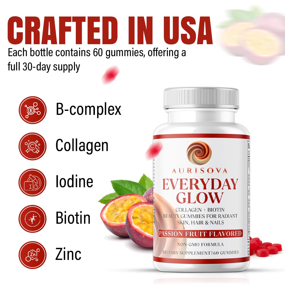 Aurisova Everyday Glow packaging fresh displays clean USA GMP production