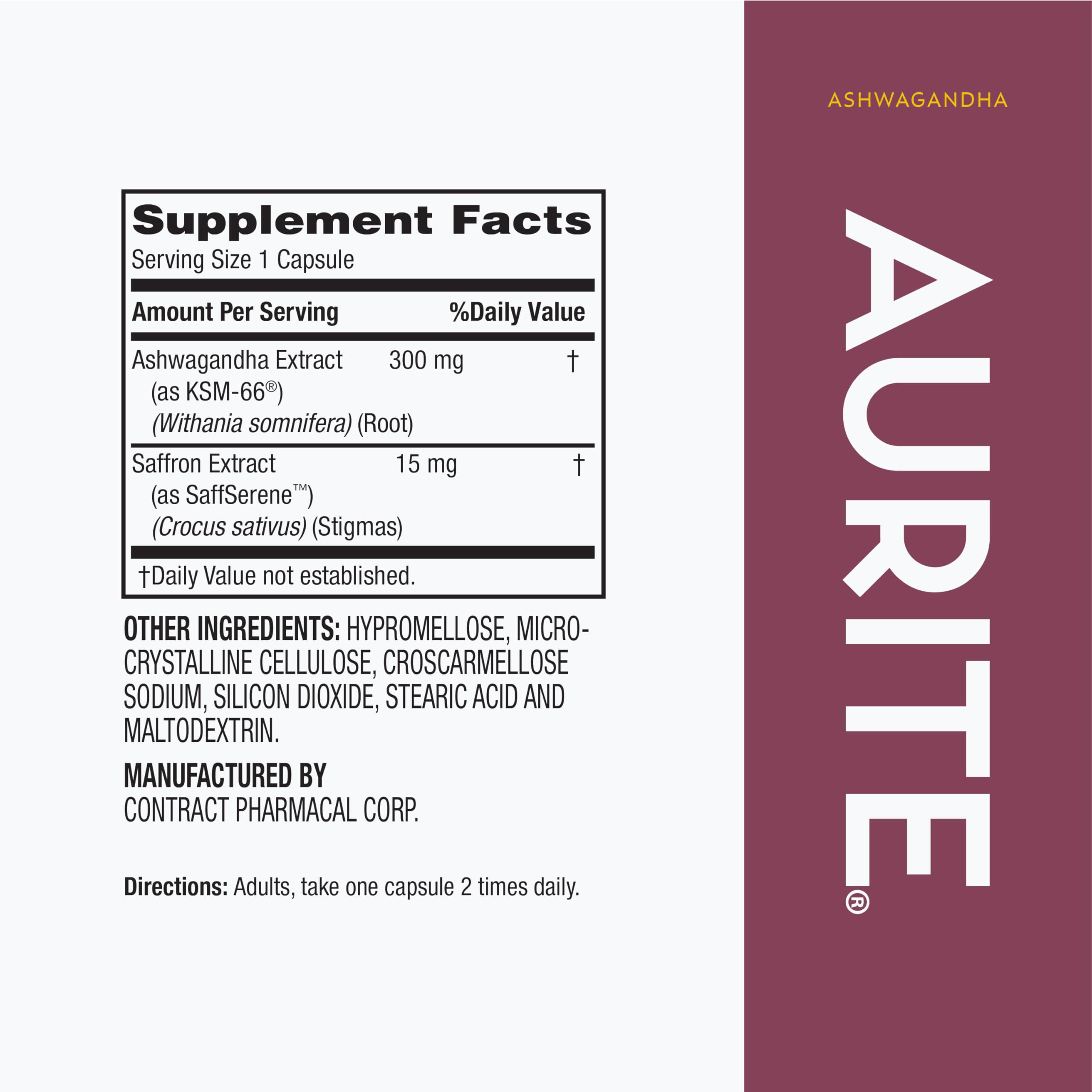 Close-up of Aurite saffron capsules for daily mood support.