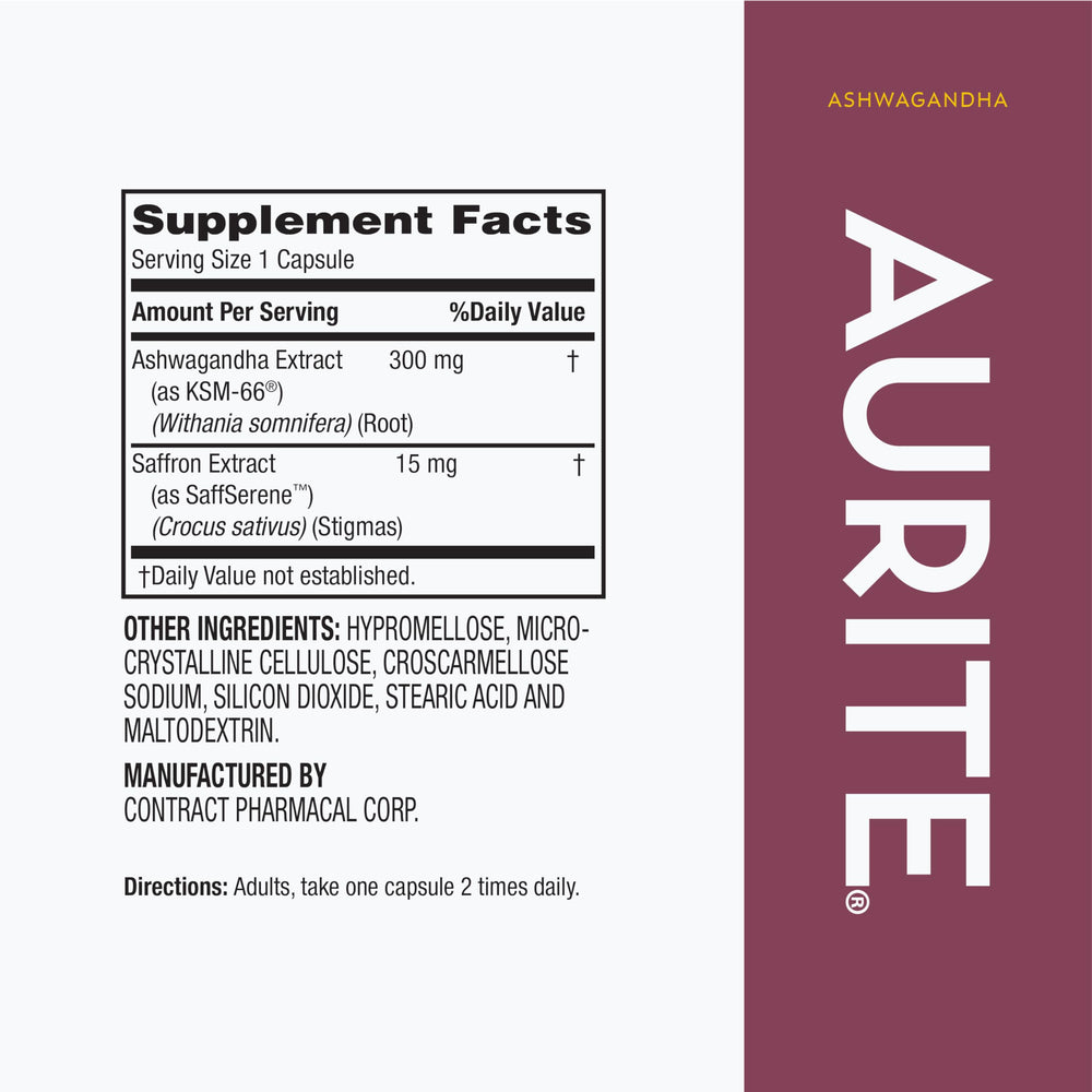 Close-up of Aurite saffron capsules for daily mood support.