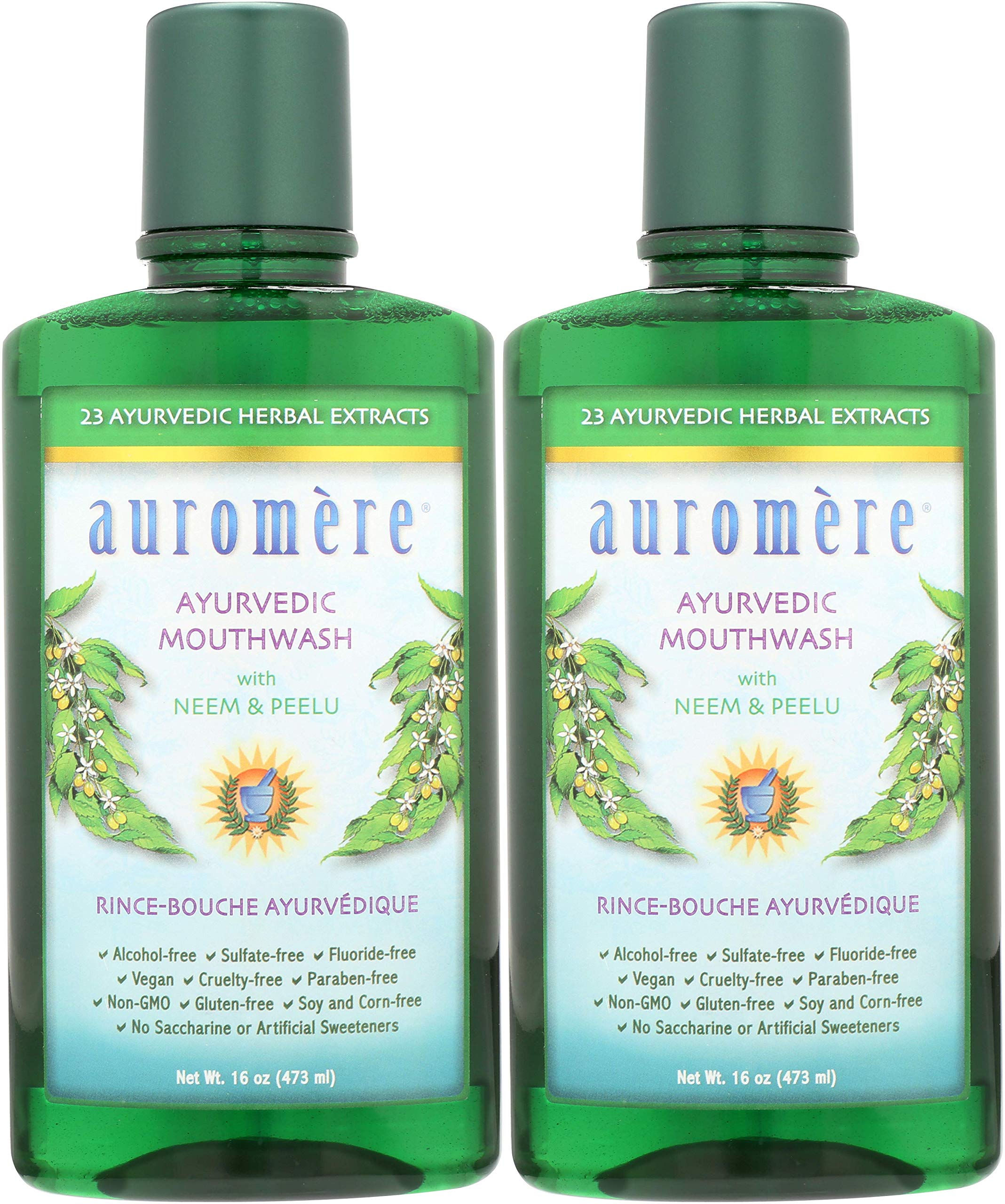 Auromere Ayurvedic Mouthwash bottle with Neem for daily fresh breath