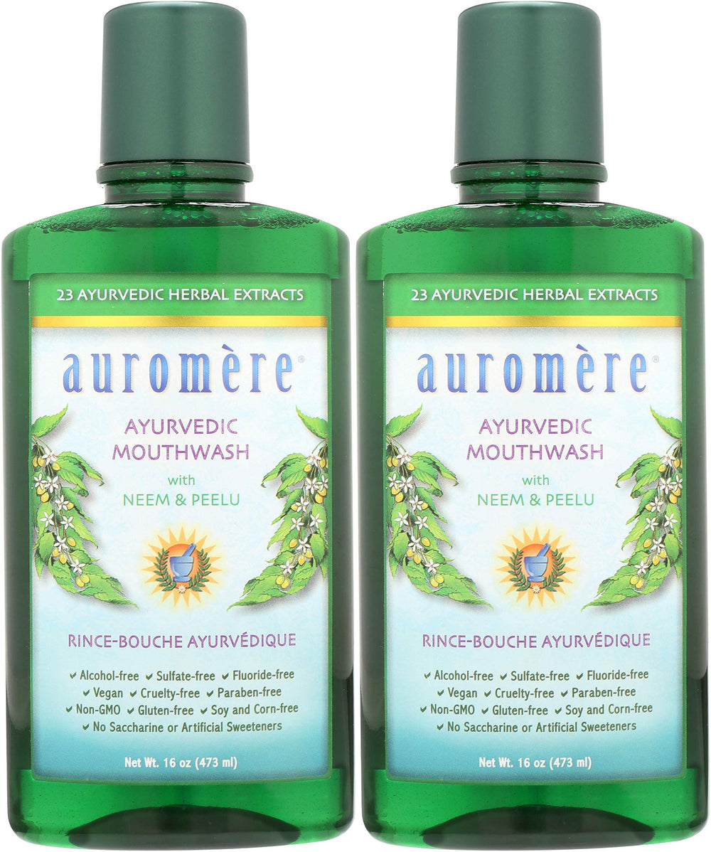 Auromere Ayurvedic Mouthwash bottle with Neem for daily fresh breath