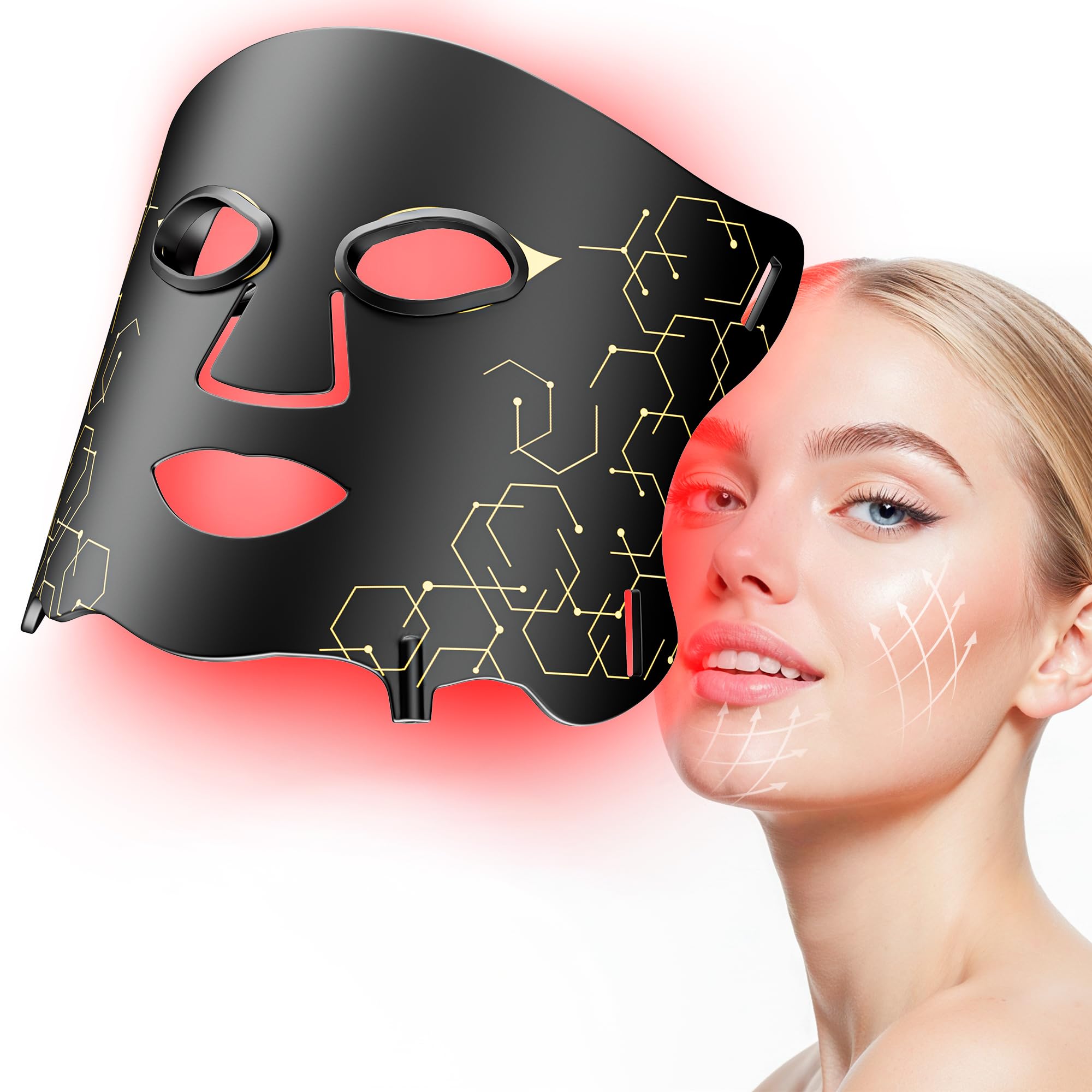 Aurphany LED mask front view with multi-mode light options for targeted skin concerns