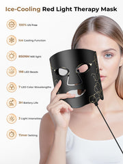 Aurphany LED mask side view showing infrared and blue light capabilities for complexion care