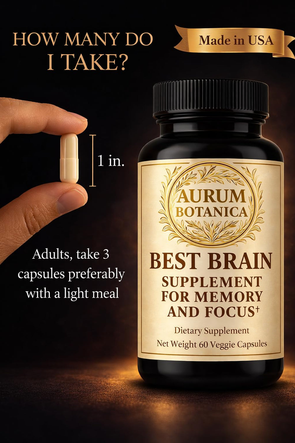 AURUM BOTANICA Bacopa monnieri supports long-term cognitive processing.