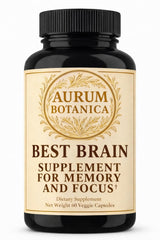 AURUM BOTANICA best brain supplement bottle promotes daily focus and clarity.