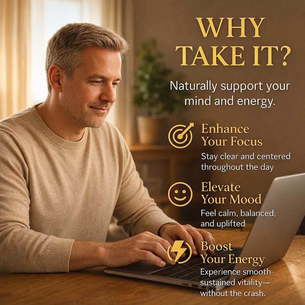 AURUM BOTANICA capsules close-up highlighting clean energy and smooth focus.