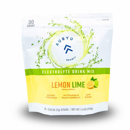Auryu Electrolyte Mix stick pack lemon lime for convenient on-the-go hydration