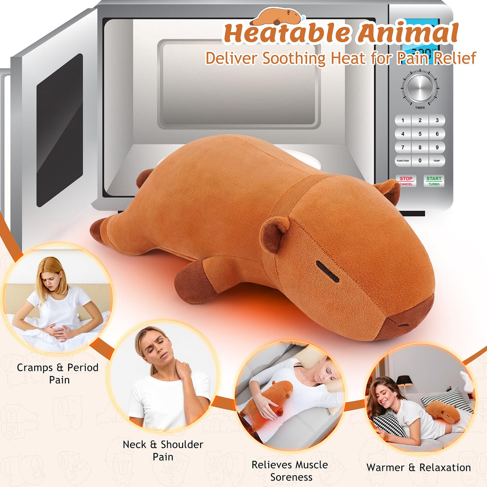 Auspicious Beginning Capybara heating pad in a bedroom creates a cozy ambiance for relaxation.