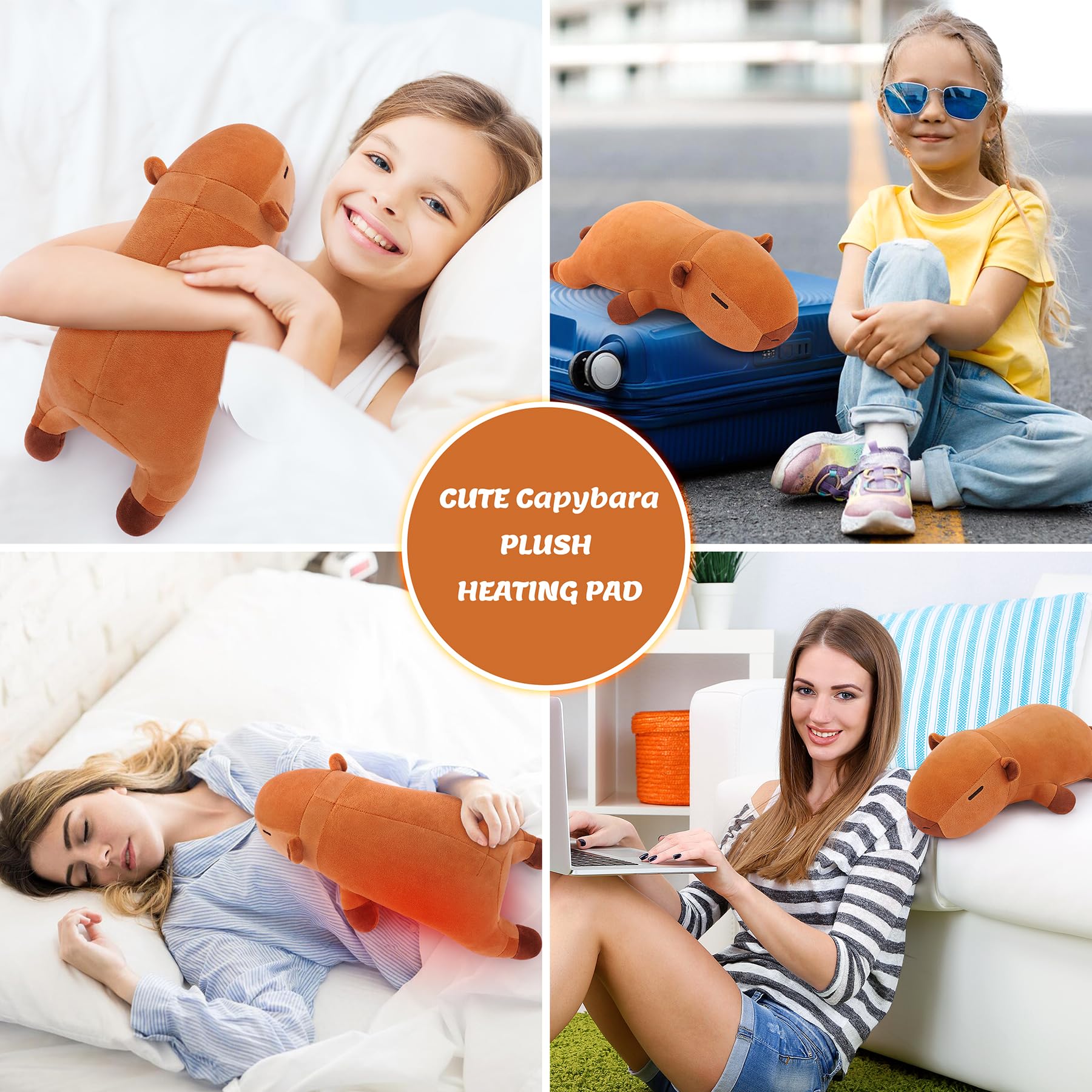 Auspicious Beginning Capybara heating pad in kids' room offers comforting warmth during storytime.