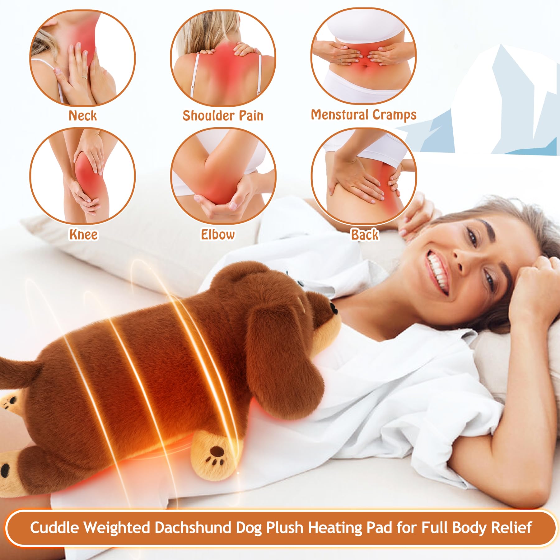 Auspicious Beginning plush dachshund close-up highlights soft texture for hugging