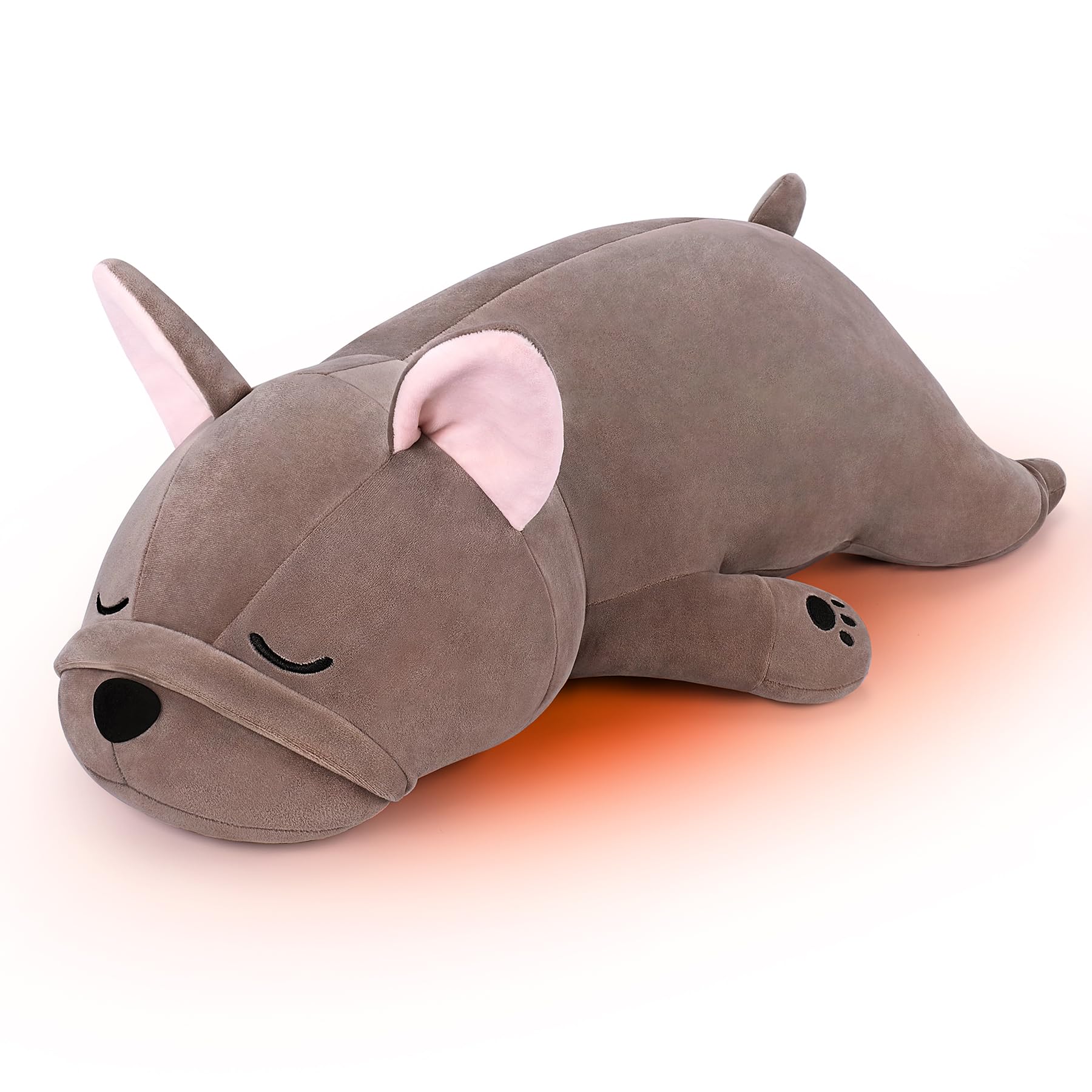 Auspicious Beginning French Bulldog heating pad in microwave-ready plush delivering cozy warmth for evenings.