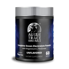 Aussie Trace Minerals magnesium hydration powder bottle ready for daily hydration and recovery.