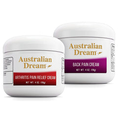 Australian Dream arthritis pain relief cream applied to joint area for temporary relief