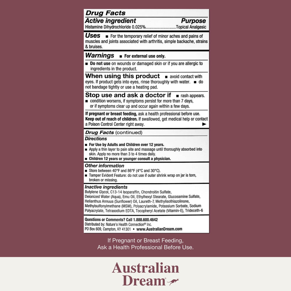Texture on skin demonstrates quick, non-greasy absorption for Australian Dream cream.