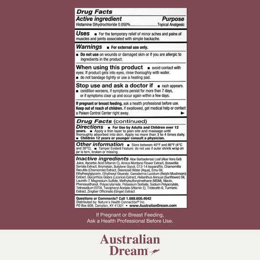 Applying Australian Dream cream for fast absorption and comfort