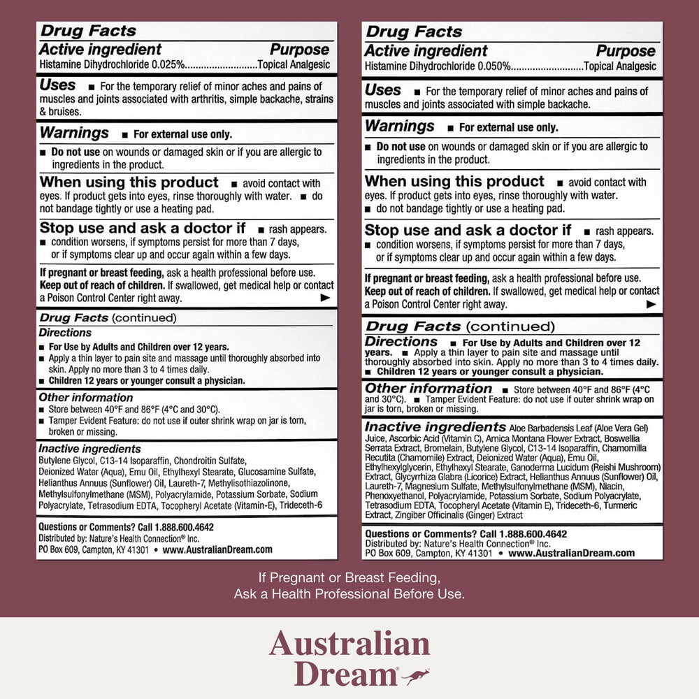Australian Dream back pain cream soothing tense lower back muscles