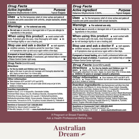 Australian Dream back pain cream soothing tense lower back muscles