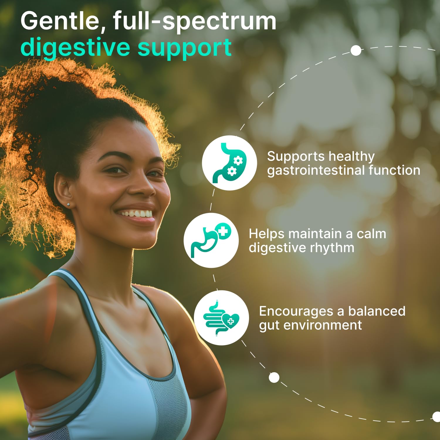 AUTHENTA IBShield herbal blend ingredients visible for balanced gut comfort.