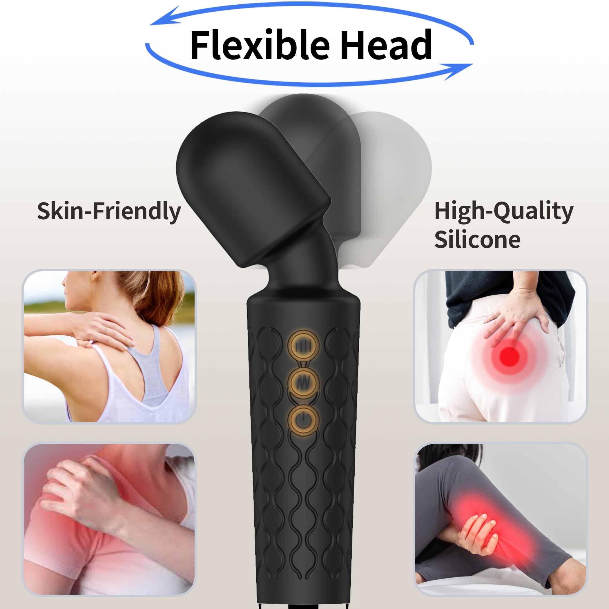 Auvemount cordless massager stick enables portable, on-the-go muscle relief.