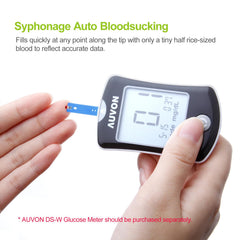 AUVON DS-W blood sample window enables direct flow to testing area.