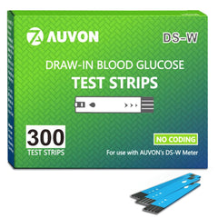 AUVON DS-W 300-count test strips ready for reliable glucose monitoring.