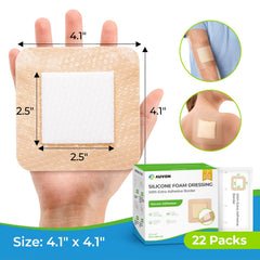 AUVON foam dressing supports exudate management with a large 4x4 inner pad.