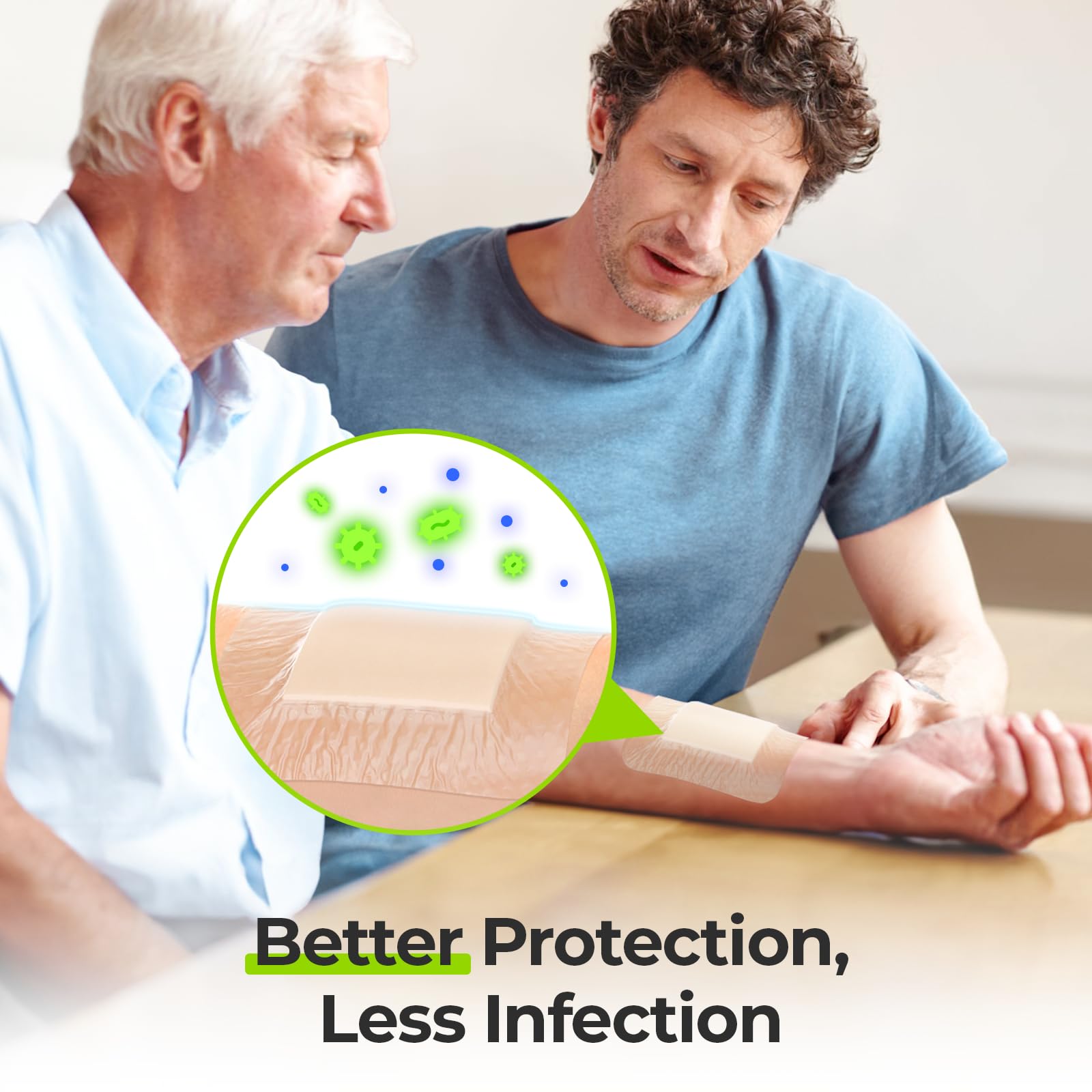 AUVON large adhesive border ensures secure wear during daily activities.