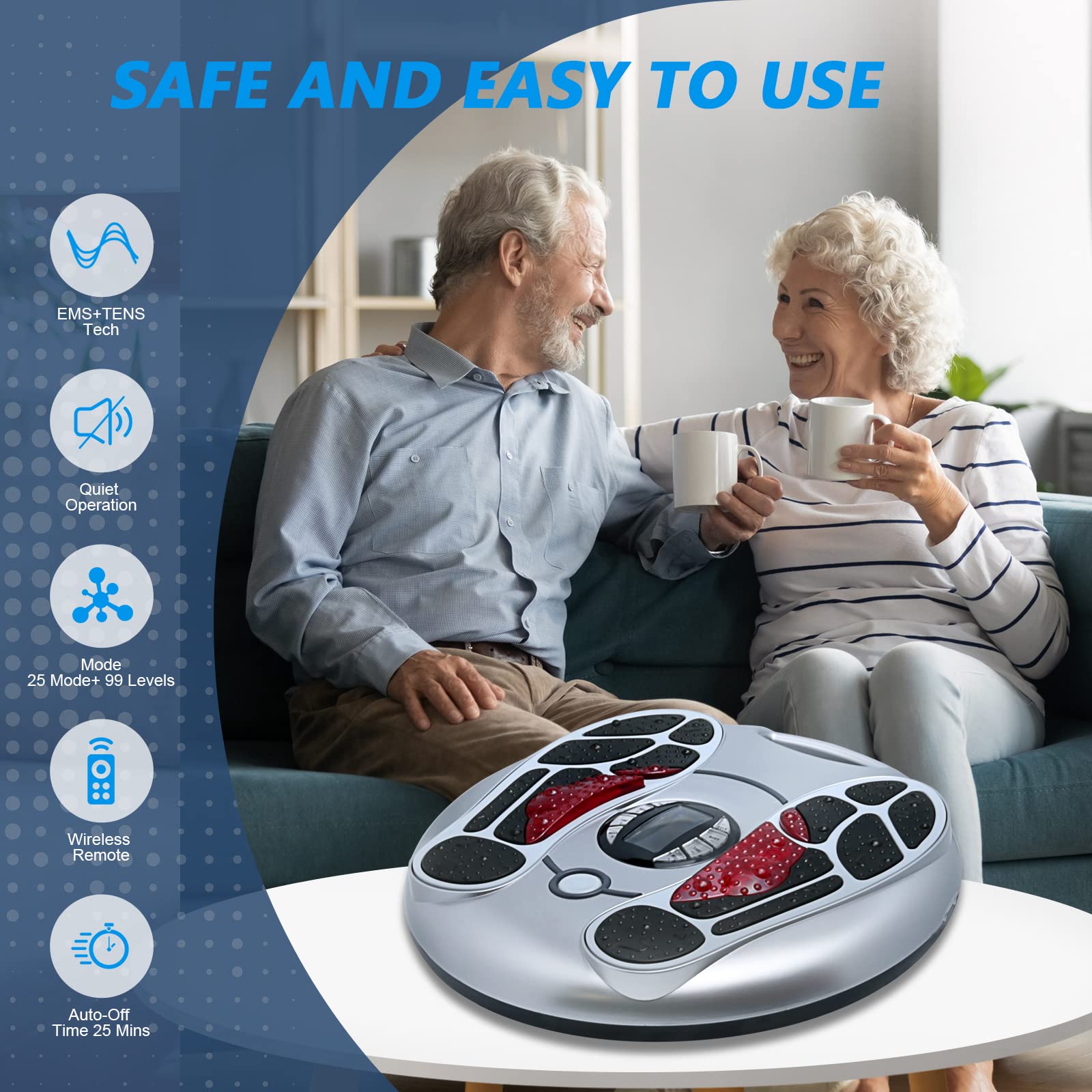 Auxoliev four-electrode pads for targeted EMS therapy