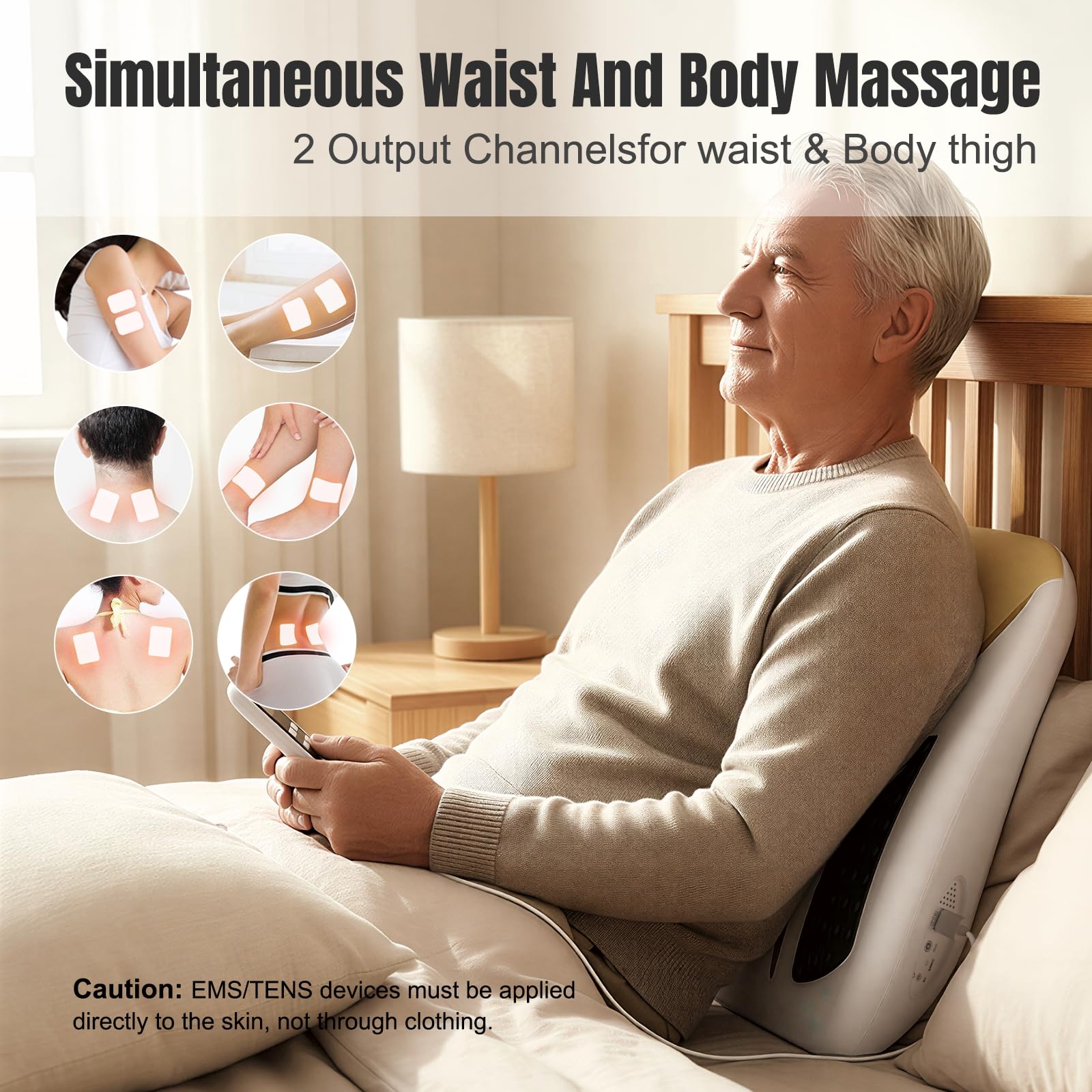 Auxoliev back massager with five modes and fifty intensities