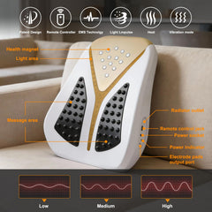 Auxoliev massager used on a sofa for easy home relief
