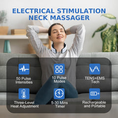 Auxoliev wireless compact neck massager for on-the-go relief during travel