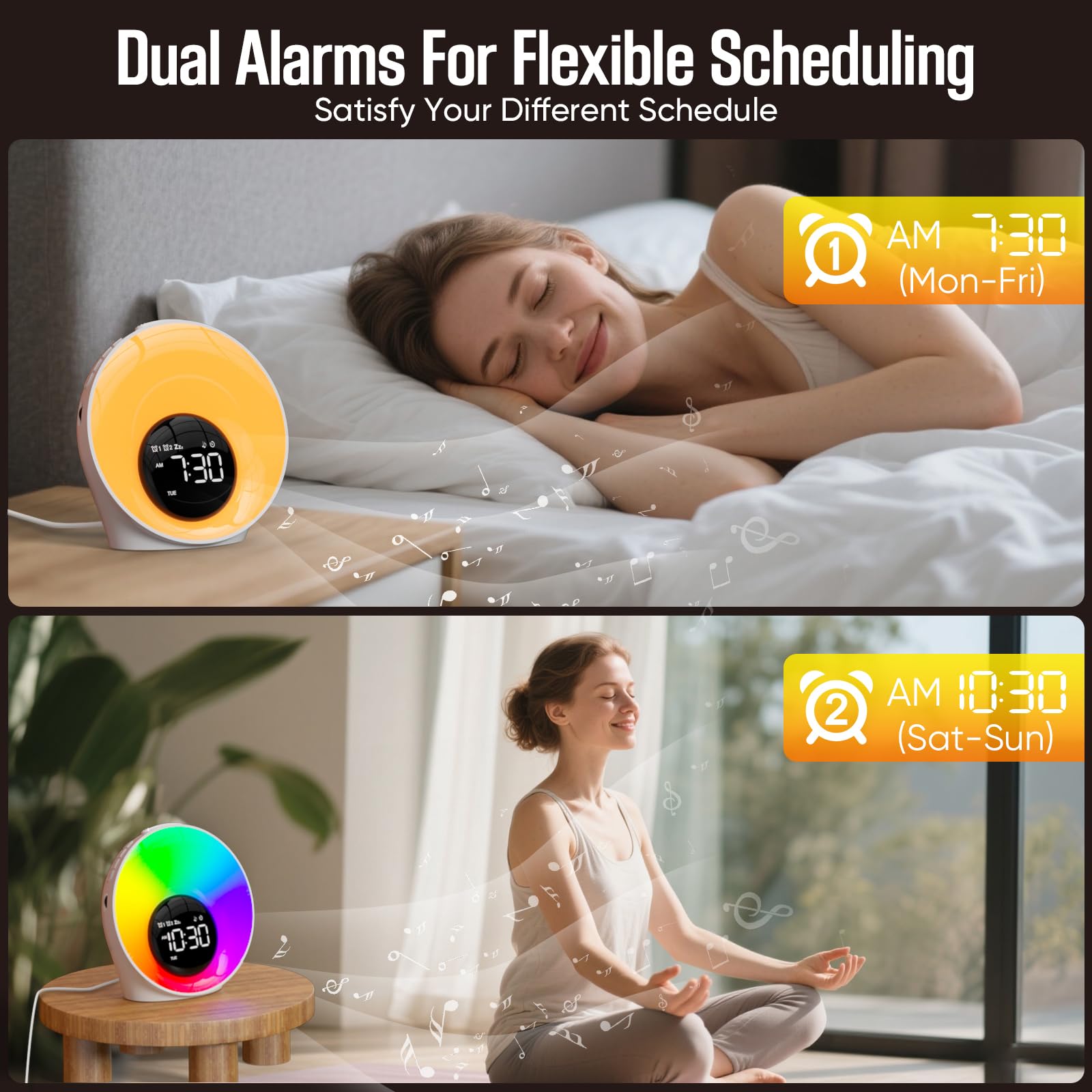 AUYLE Wake Up Light bedside lamp doubles as a calming night light.