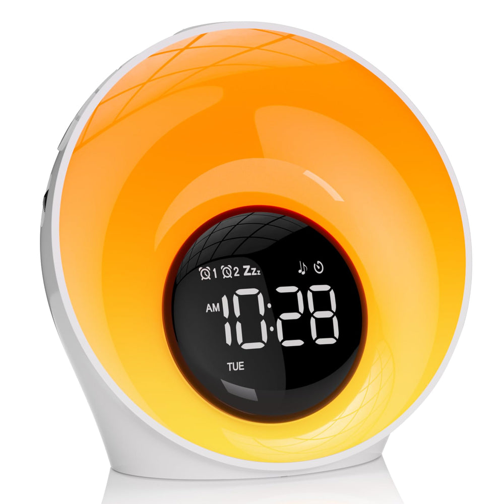 AUYLE Wake Up Light Sunrise brightness ramp for a natural morning boost.