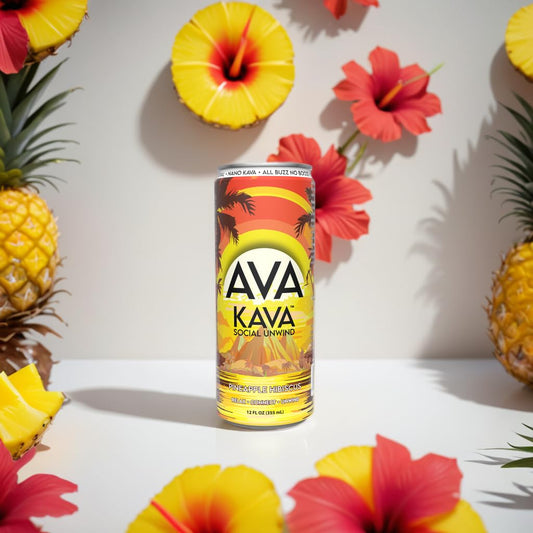 AVA Kava Nano Kava can highlights fast-acting calm without sugar crash.
