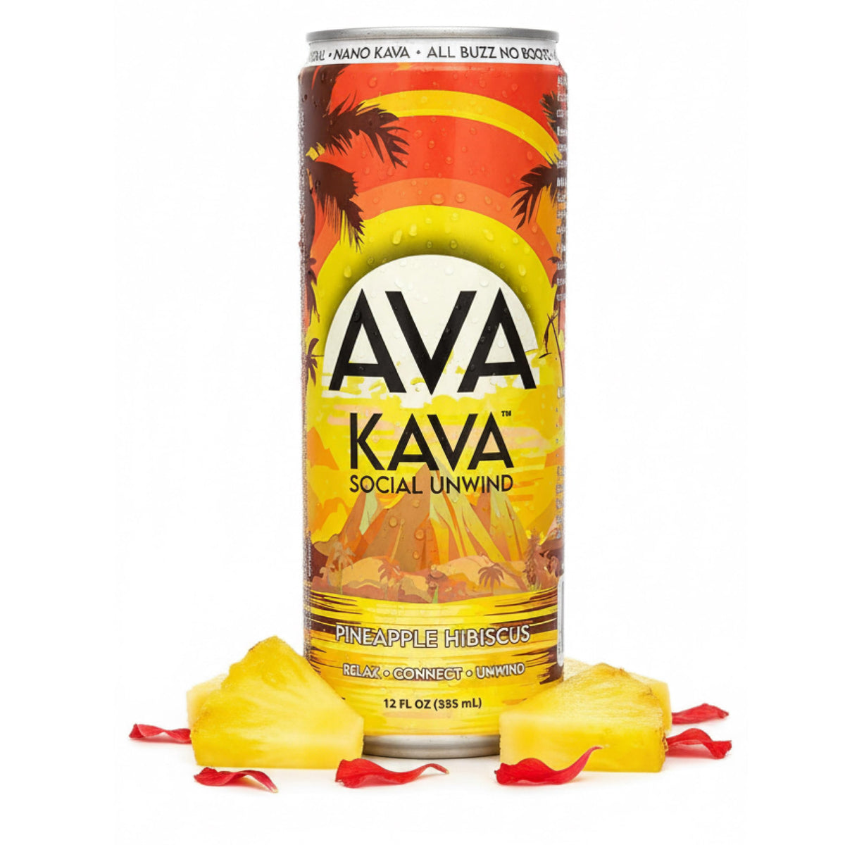 AVA KAVA Pineapple Hibiscus can delivers refreshing, alcohol-free relaxation.