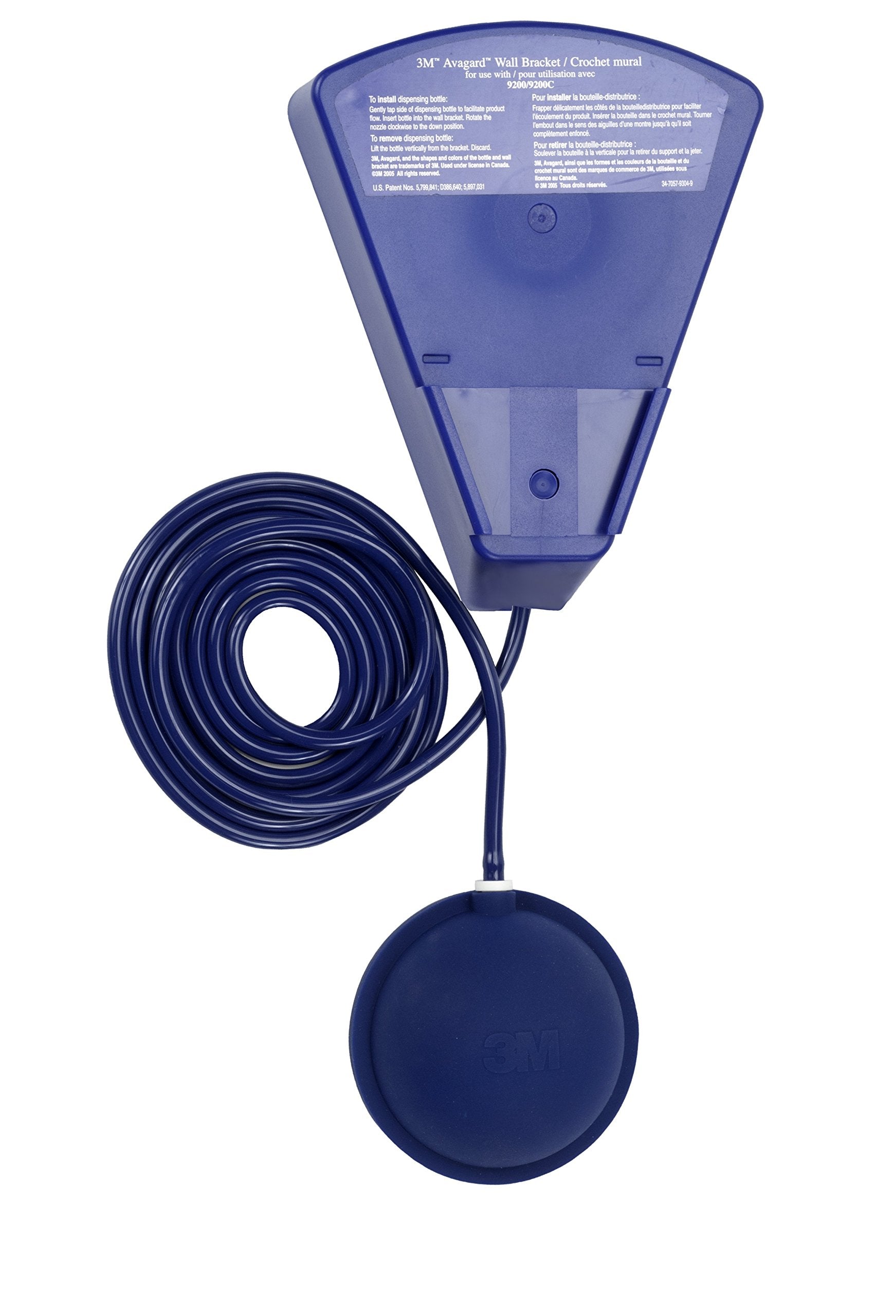 AVAGARD 9201 wall bracket and foot pump for hands-free bottle dispensing.