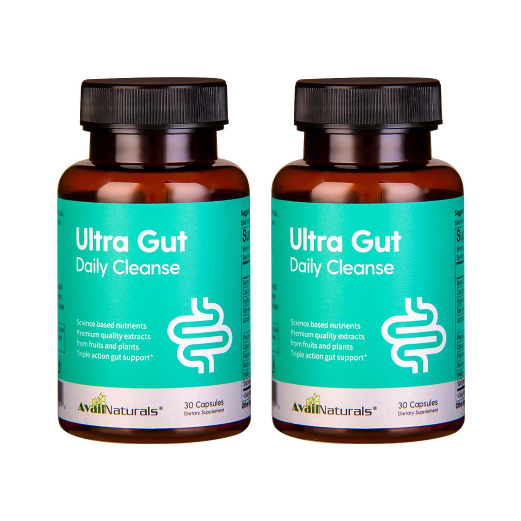 AvailNaturals Ultra Gut Daily Cleanse bottle with capsules for daily digestive support