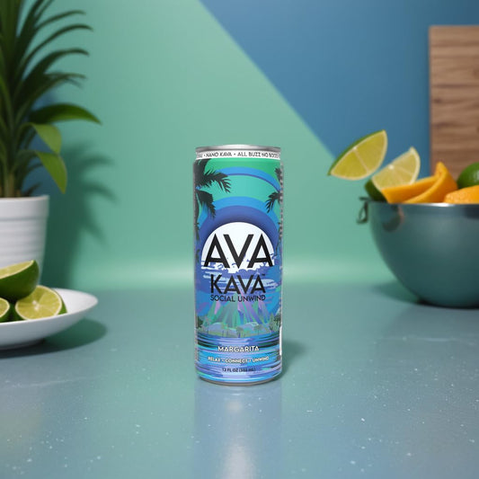 AVA KAVA can pour Pineapple Hibiscus flavor for fast-acting relaxation