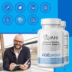 Avani Health DHT Blocker capsules shown for potential hormonal balance support.