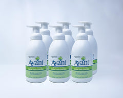 Avant alcohol-free foaming sanitizer bottle provides quick foam coverage for clean hands.