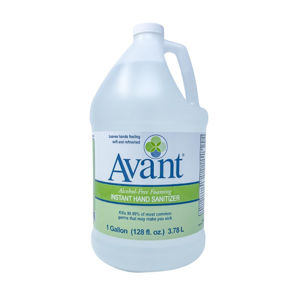 Avant alcohol-free foaming sanitizer 1gal refill—gentle, fast germ reduction with soft skin.