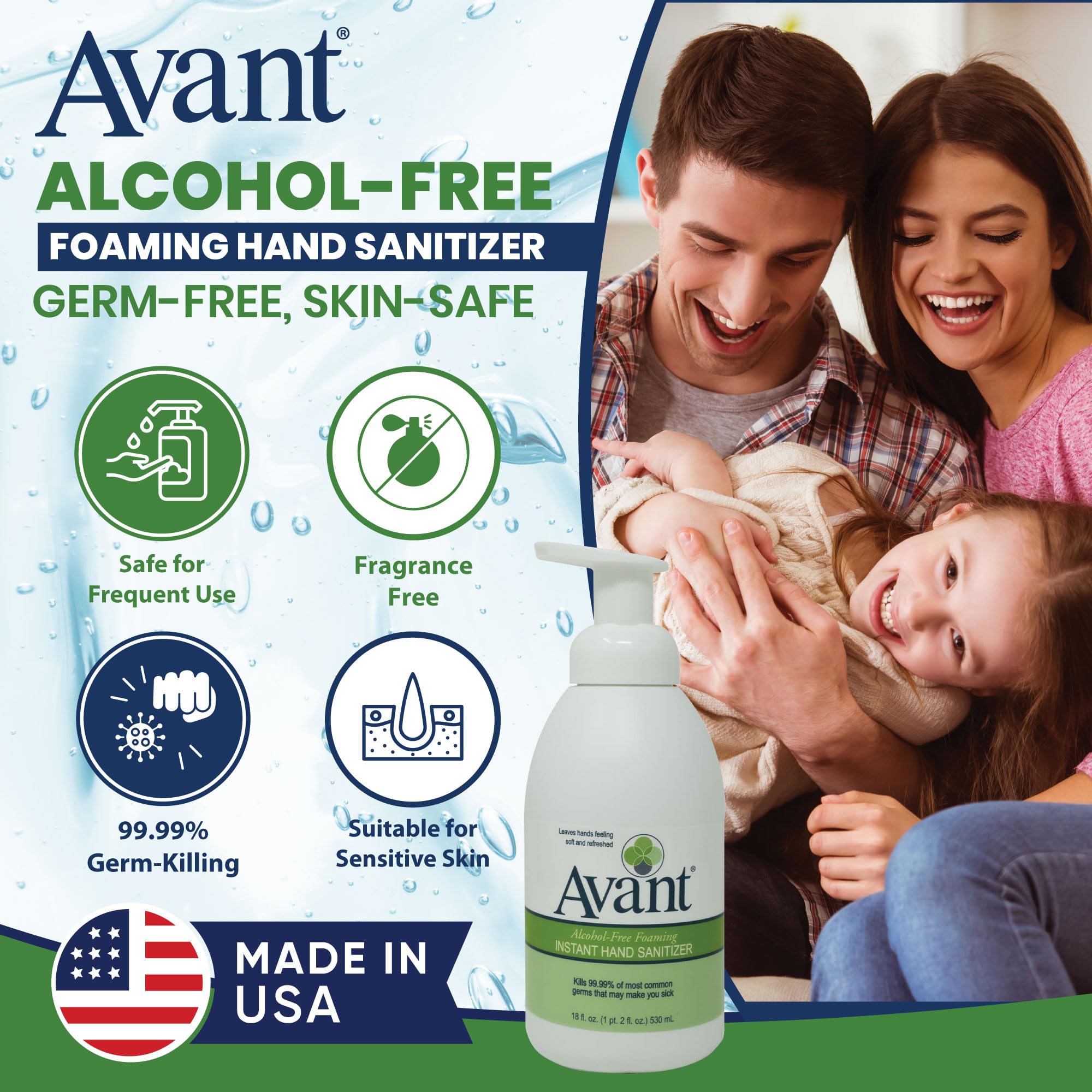 Avant benzalkonium chloride formulation offers fragrance-free hygiene solution.
