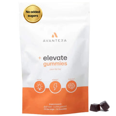 Avantera Elevate Gummies bottle for focused energy and mental clarity.