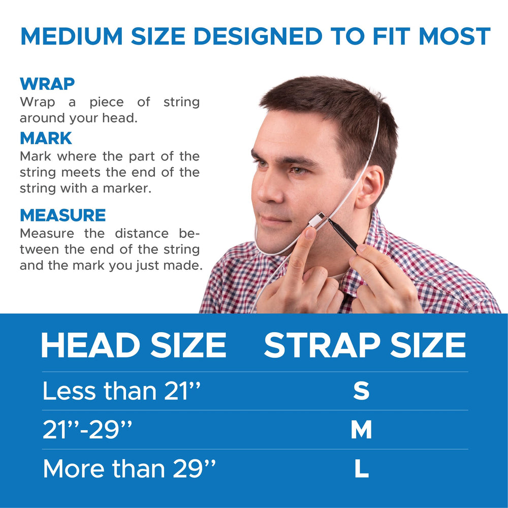 Aveela chin strap neoprene fabric emphasizes durable, long-lasting quality for nightly wear.