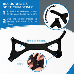 Aveela chin strap color options in black and gray provide versatile styling and comfort.