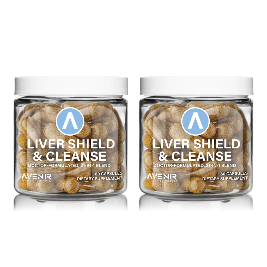 Avenir Nutrition Liver Shield & Cleanse bottle front view for daily liver support