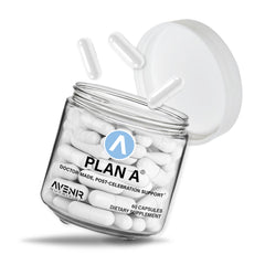 Avenir Nutrition Plan A bottle front with clean label for easy recognition.